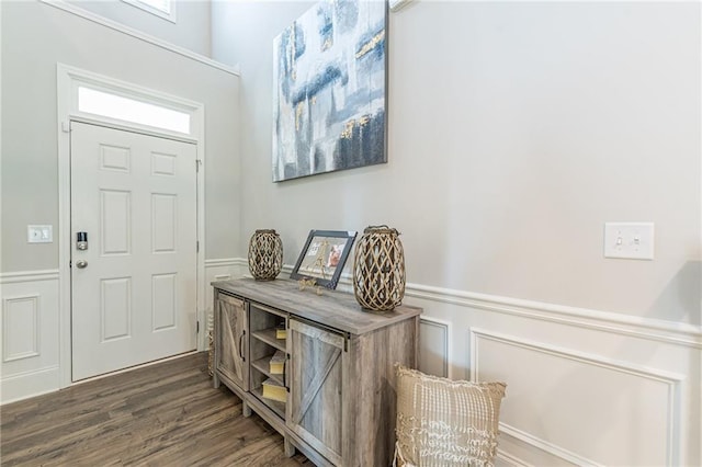 entrance foyer featuring dark hardwood / wood-style floors