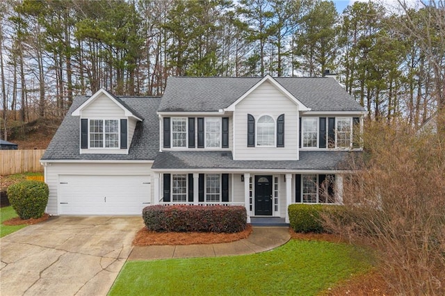 view of front of property featuring a garage