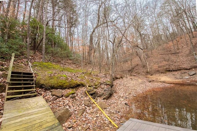 view of yard featuring a water view