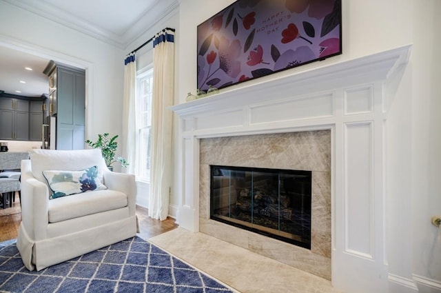663 Clifton Rd NE, Atlanta, GA 30307 - living area with a high end fireplace and crown molding