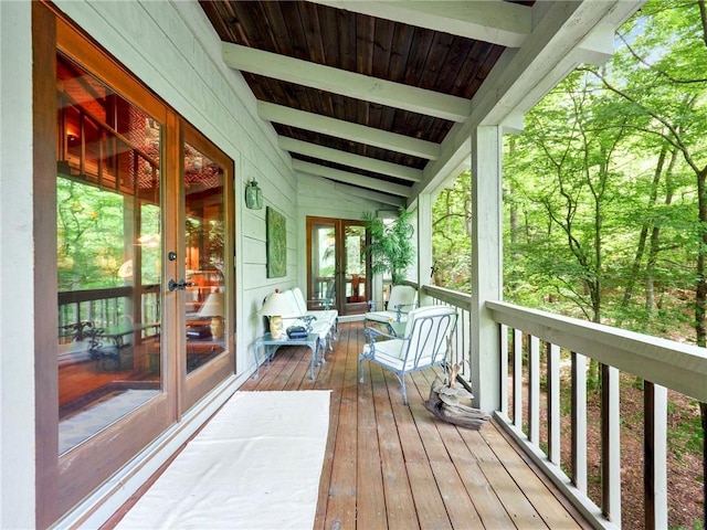 deck with french doors