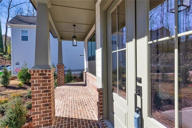 exterior space with a porch