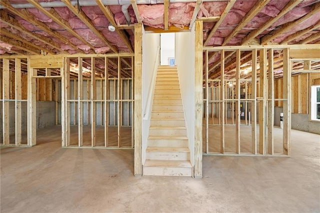 basement with stairway
