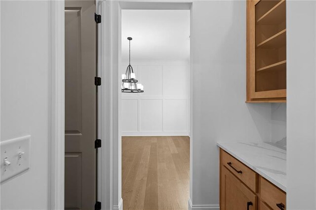 interior space featuring light wood-style floors