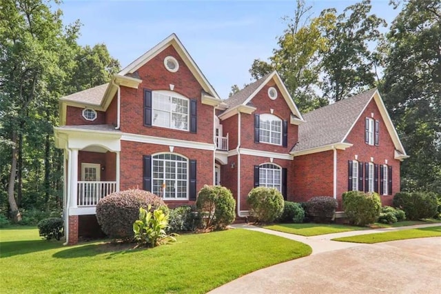 view of front of property featuring a front yard