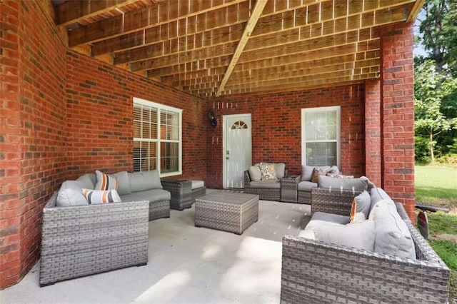 view of patio with outdoor lounge area