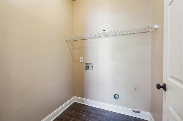 washroom with gas dryer hookup, washer hookup, and hookup for an electric dryer