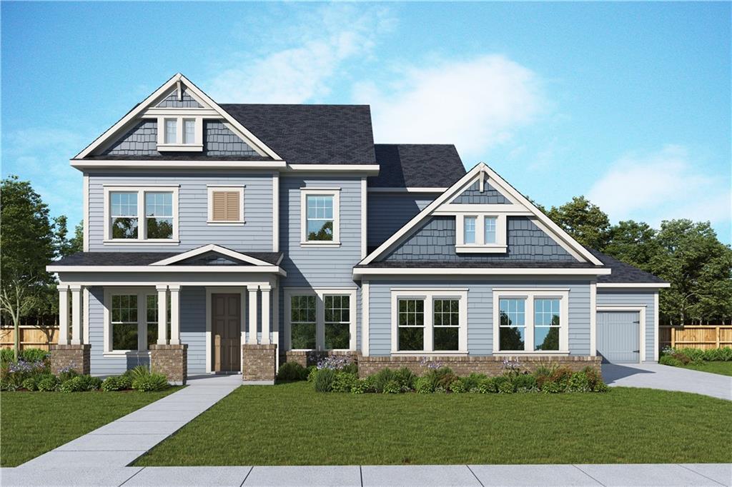 507 Barnfield Way, Dallas, GA 30157 - craftsman house featuring concrete driveway, covered porch, and brick siding