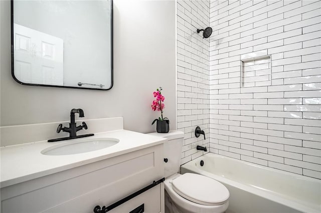 754 Fayetteville Rd SE, Atlanta, GA 30316 - bathroom featuring toilet, vanity, and shower / bath combination