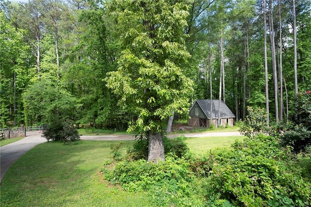 surrounding community with a wooded view