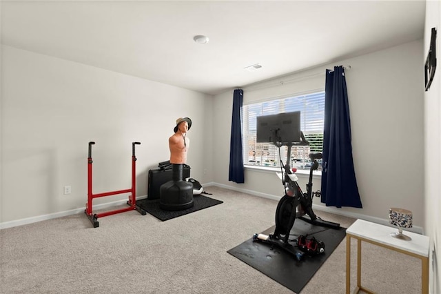 2227 Foley Park St, Snellville, GA 30078 - workout area featuring carpet flooring and baseboards