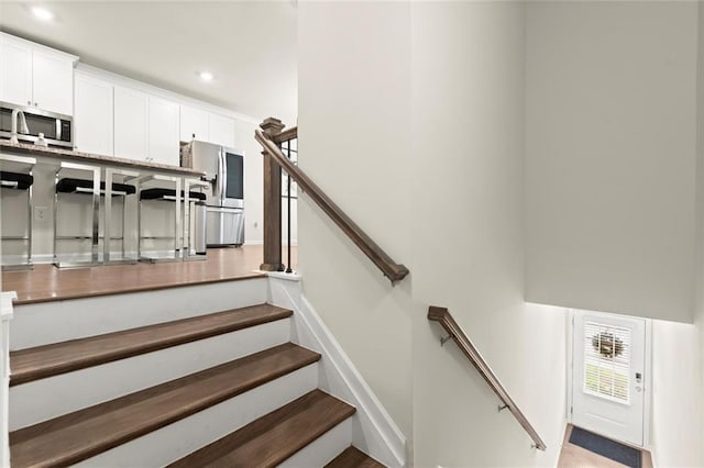 2227 Foley Park St, Snellville, GA 30078 - stairway featuring recessed lighting