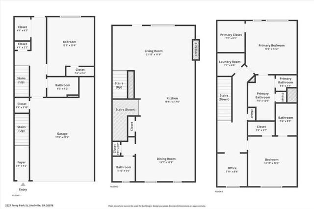 2227 Foley Park St, Snellville, GA 30078 - view of property floor plan
