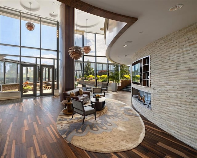 3344 Peachtree Rd Unit 3505, Atlanta, GA 30326 - building lobby featuring a high ceiling and floor to ceiling windows