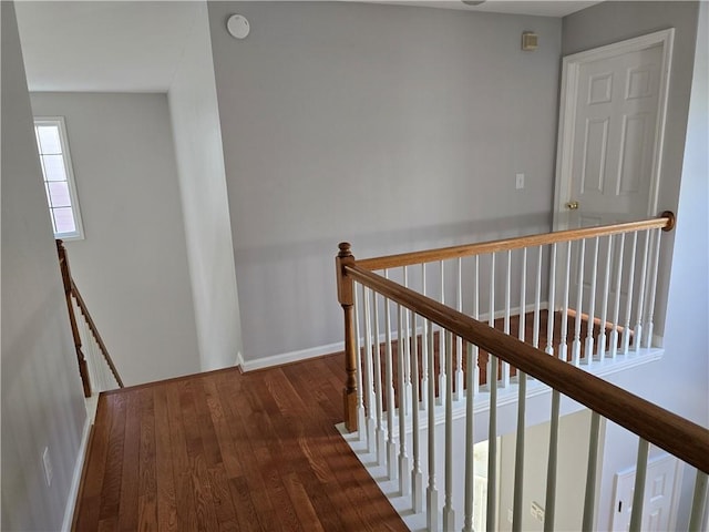 3773 Summer Rose Dr, Atlanta, GA 30341 - hall featuring an upstairs landing, wood finished floors, and baseboards