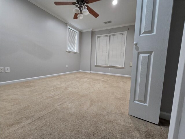 3773 Summer Rose Dr, Atlanta, GA 30341 - unfurnished bedroom with ornamental molding, carpet, baseboards, and ceiling fan