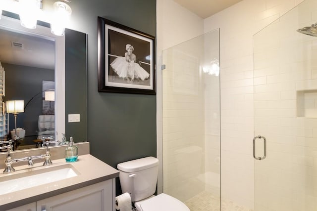 3734 Paige Way NE Unit 10, Atlanta, GA 30319 - full bathroom featuring toilet, a shower stall, and vanity