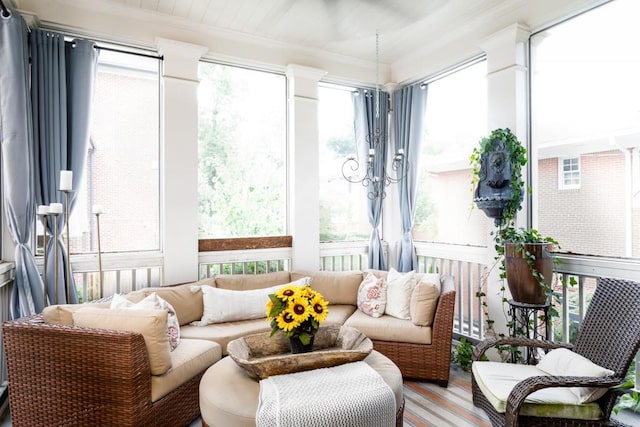 3734 Paige Way NE Unit 10, Atlanta, GA 30319 - sunroom / solarium featuring crown molding, an outdoor hangout area, and wood finished floors