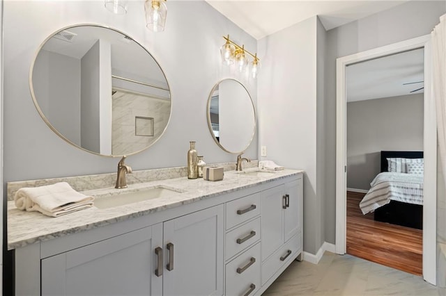 14270 Morning Mountain Way, Milton, GA 30004 - full bath featuring marble finish flooring, double vanity, and ensuite bath