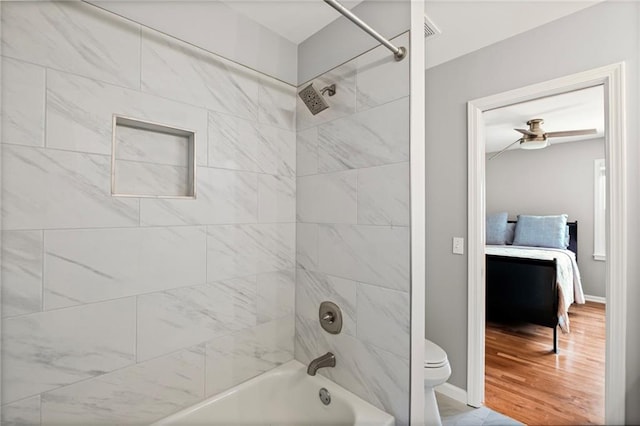 14270 Morning Mountain Way, Milton, GA 30004 - bathroom featuring ensuite bath, washtub / shower combination, and a ceiling fan