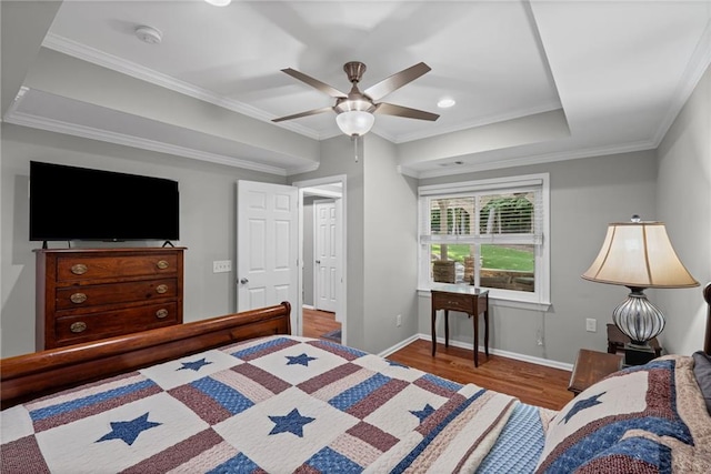 14270 Morning Mountain Way, Milton, GA 30004 - bedroom featuring wood finished floors, crown molding, ceiling fan, and recessed lighting