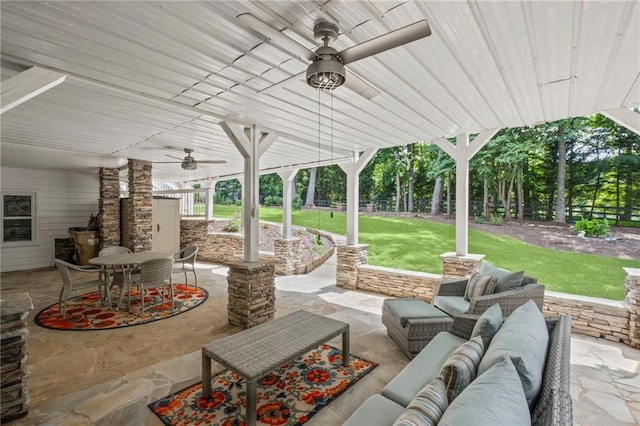 14270 Morning Mountain Way, Milton, GA 30004 - view of patio / terrace with a ceiling fan, outdoor lounge area, and outdoor dining area