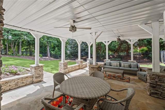 14270 Morning Mountain Way, Milton, GA 30004 - fenced backyard with a patio area and an outdoor hangout area