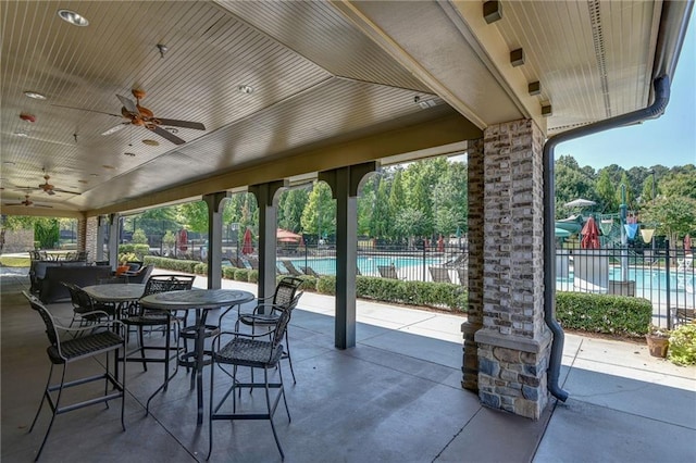 14270 Morning Mountain Way, Milton, GA 30004 - view of patio with a community pool and a ceiling fan