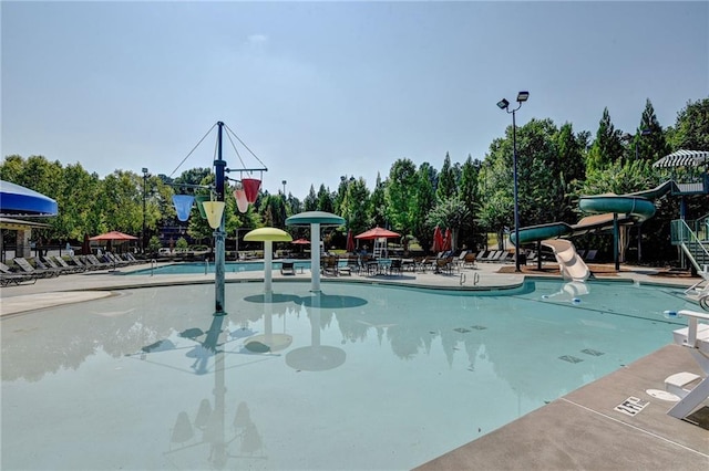 14270 Morning Mountain Way, Milton, GA 30004 - community pool with a water slide and a patio