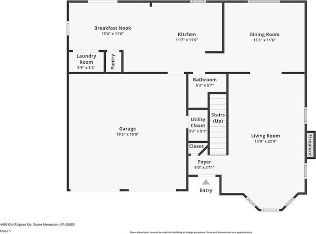 4400 Old Allgood Cir, Stone Mountain, GA 30083 - home floor plan