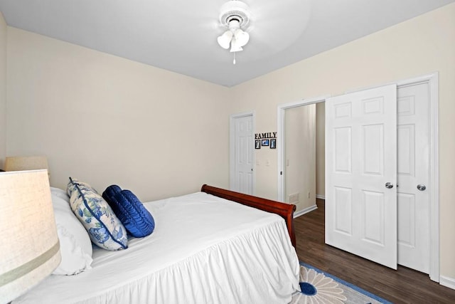 49 Inverness Ct, Hiram, GA 30141 - bedroom with wood finished floors, ceiling fan, and baseboards