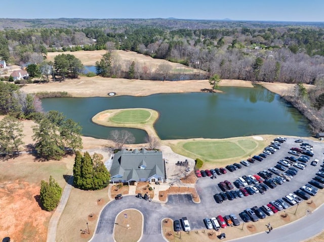 49 Inverness Ct, Hiram, GA 30141 - aerial view of property and surrounding area with a nearby body of water, a forest, and a local golf course