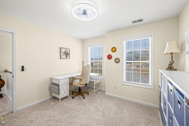 49 Inverness Ct, Hiram, GA 30141 - office space featuring light colored carpet, baseboards, and ceiling fan