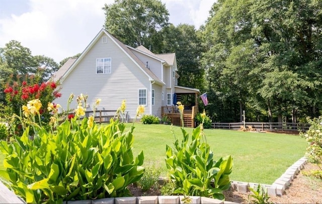 49 Inverness Ct, Hiram, GA 30141 - view of yard with a deck and stairs
