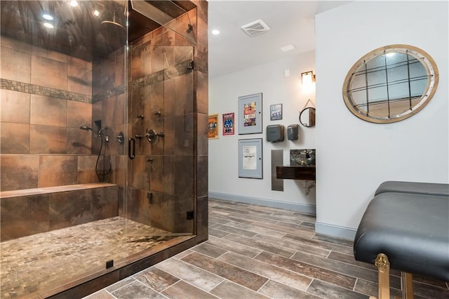 bathroom with walk in shower