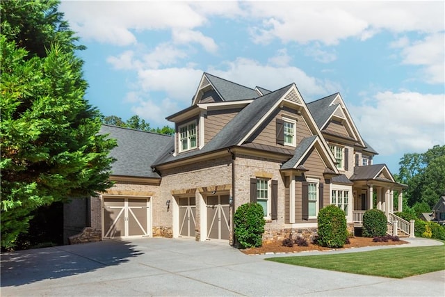 craftsman-style house with a garage