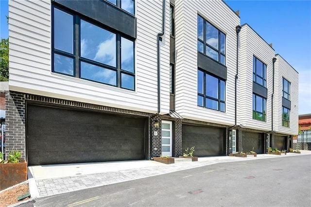 view of property with a garage