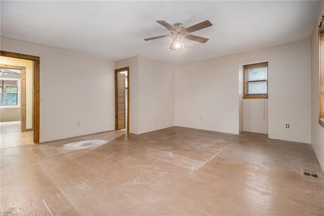 spare room featuring ceiling fan