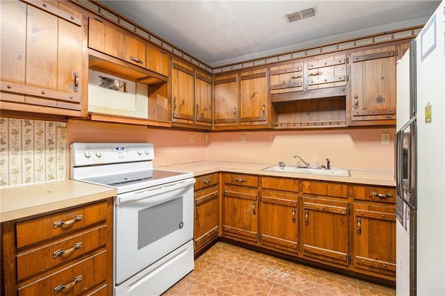 kitchen featuring electric stove and sink