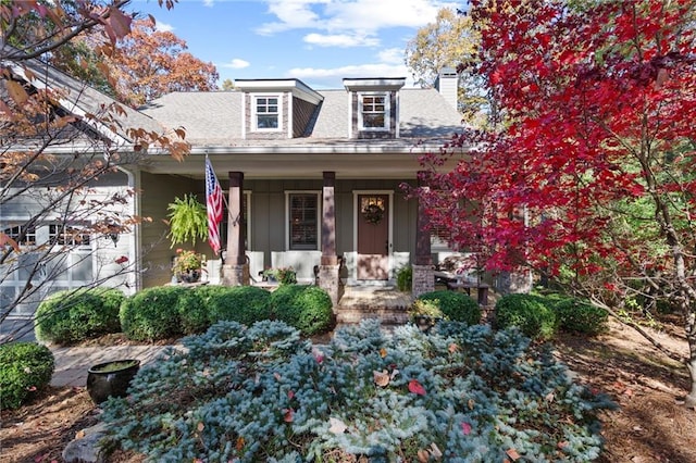 view of front of home featuring covered porch