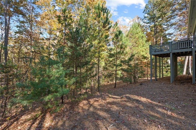 view of yard featuring a deck