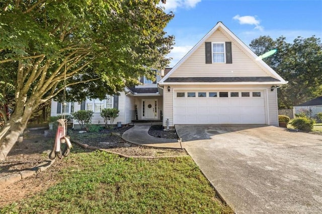 view of front of home with a garage