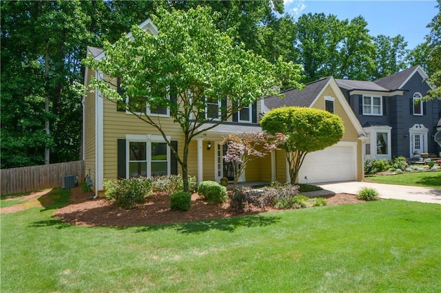 9050 Brockham Way, Alpharetta, GA 30022 - view of front of house featuring concrete driveway and central AC