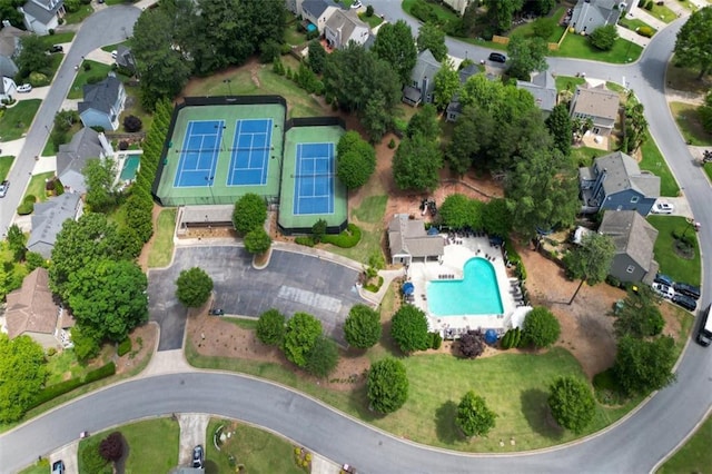 9050 Brockham Way, Alpharetta, GA 30022 - aerial overview of property's location with a pool area and nearby suburban area