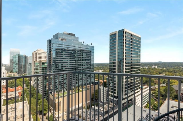 balcony with a view of city