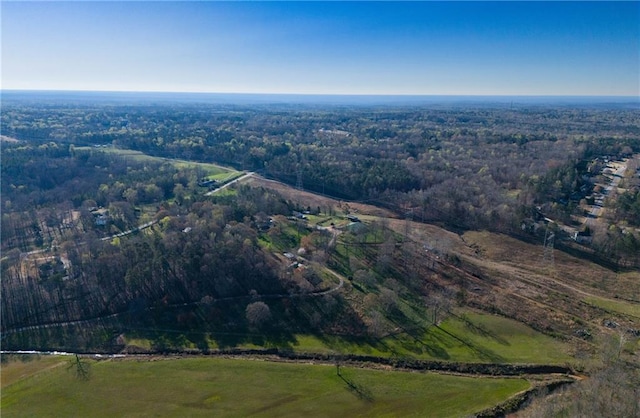 aerial view with a rural view