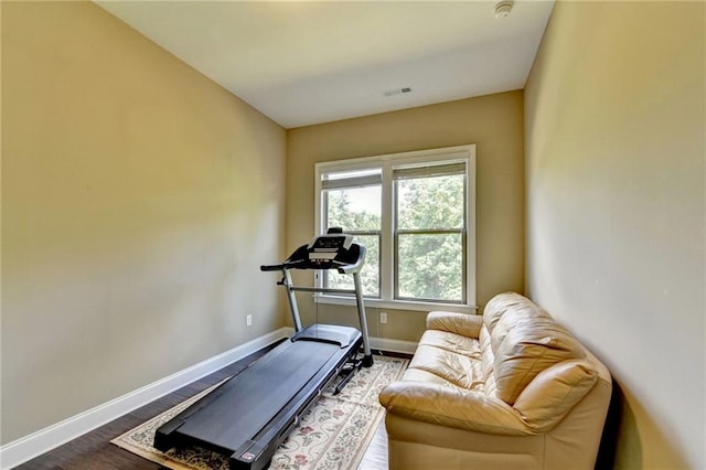 12095 Cameron Dr, Duluth, GA 30097 - exercise area featuring baseboards and wood finished floors