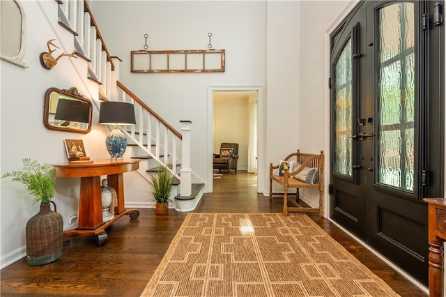 210 Hunters Vw, Roswell, GA 30075 - entryway featuring stairs and wood finished floors