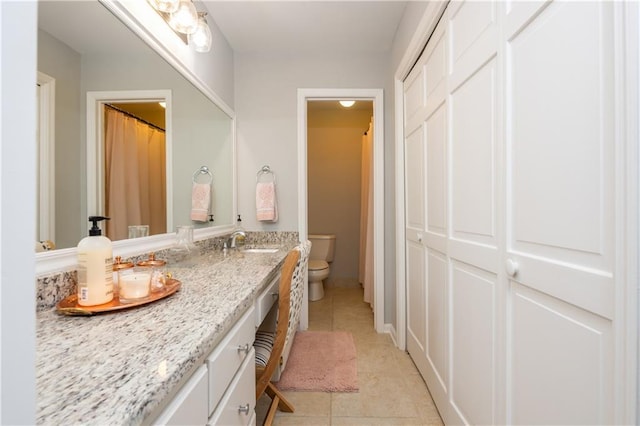 210 Hunters Vw, Roswell, GA 30075 - full bath with vanity, tile patterned floors, and a shower with shower curtain