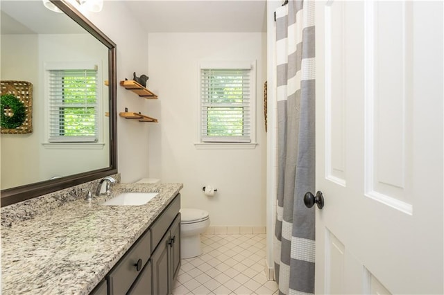 210 Hunters Vw, Roswell, GA 30075 - full bath featuring plenty of natural light, vanity, tile patterned floors, and curtained shower